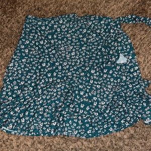 Green Floral Skirt